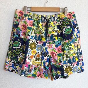 NEW Johnny Was Mens Short Swim Trunk Floral Patchwork Multi Color Sz SMALL Boho